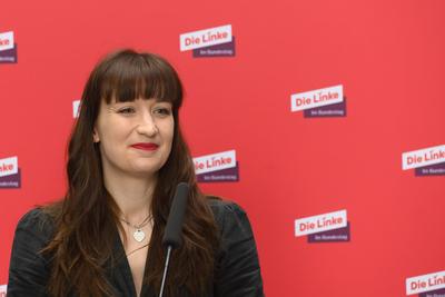 Berlin, Pressekonferenzen von Die Linke im Bundestag-stock-foto
