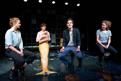 94/ Theater: BRANDUNG, ICH Natalia Belitski, LIVE MUSIKER Christoph Hart, ER Benjamin Lillie und SIE Barbara Heynen in d-stock-photo