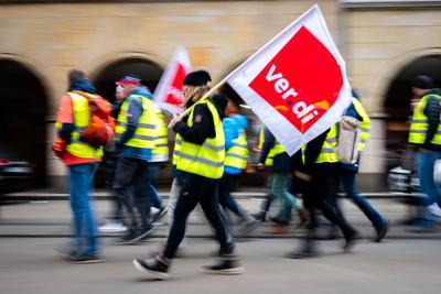 VER.DI WARNSTREIK IN ERFURT-stock-foto