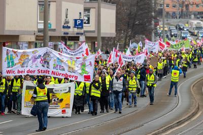 Verdi Warnstreiks im ?ffentlichen Dienst, N?rnberg, 13.03.2025-stock-foto