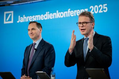 Deutsche Bank Jahresmedienkonferenz 2025-stock-foto