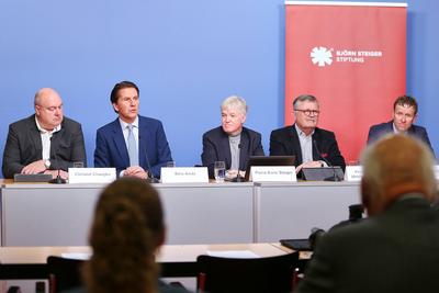 Berlin, Deutschland, 13.03.2025: Haus der Bundespressekonferenz: Pressekonferenz: Bj?rn Steiger Stiftung: L-R: Christof-stock-photo