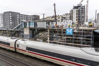 Bahnhofs Baustelle-stock-foto