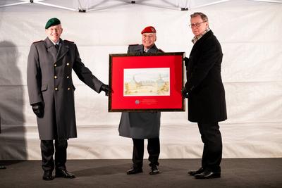 VERABSCHIEDUNG MINISTERPR?SIDENT A.D. RAMELOW AUS DEM KREIS DER BUNDESWEHR-stock-foto