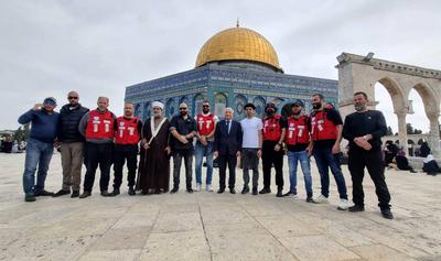 Director General of the Jerusalem Endowments and Al-Aqsa Mosque Affairs Department, Sheikh Azzam Al-Khatib-stock-foto
