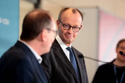 Dobrindt + Merz-stock-foto