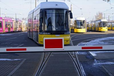 BVG Streik, Warnstreik der Gewerkschaft ver.di, Berlin, 20.02.2025-stock-foto