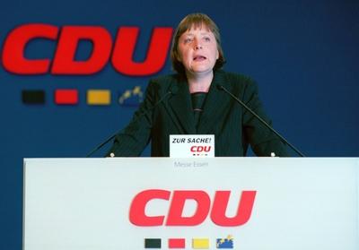 Dr. Angela Merkel, CDU- Parteivorsitzende. Essen , den 10.04.2000, Essen Deutschland PUBLICATIONxINxGERxSUIxAUTxONLY Co-stock-foto