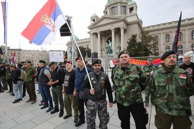 Serbia, Belgrade, 150325. The gathering of students and citizens for a mass student protest began a few hours earlier at-stock-foto