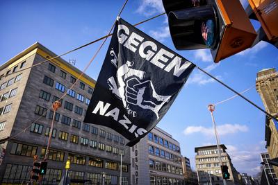Anti Neonazi Demo in Essen-stock-foto