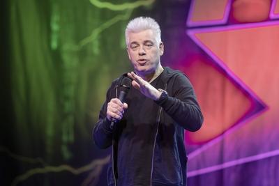 Comedian Michael Mittermeier live bei der "Humorzone" in Dresden-stock-foto