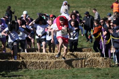UK Wife Carrying Race-stock-photo