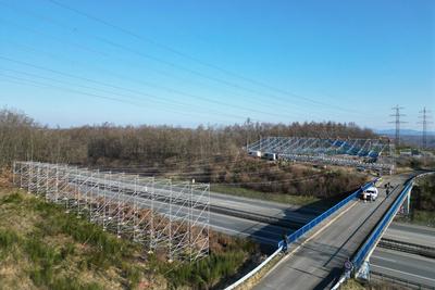 Stromnetzausbau im Siegerland-stock-foto