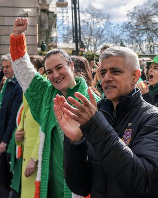St Patrick's Day Parade London-stock-photo