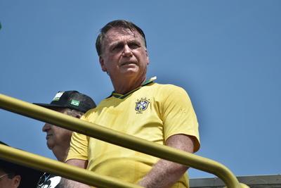 Pro-amnesty act by Bolsonaro held in Copacabana in Rio de Janeiro.-stock-photo