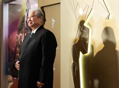 Asian Film Awards in Hongkong HONG KONG, CHINA - MARCH 16: Actor Sammo Hung Kam-bo arrives at the red carpet of the 18th-stock-foto
