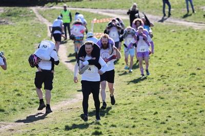 UK Wife Carrying Race-stock-photo