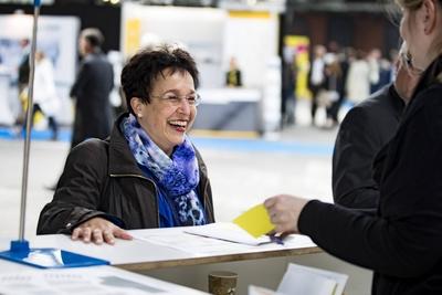 Birgit Homburger FDP nimmt am Samstag 23 04 16 in Berlin an dem Bundesparteitag der FDP teil-stock-foto