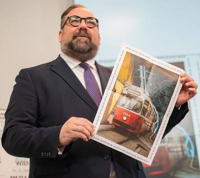 20250317 OeVP Praesentation Plakate zur Wien-Wahl-stock-foto
