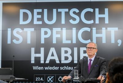 20250317 Die OeVP Wien praesentiert die ersten Wahlplakate fuer die Gemeinderatswahl 2025-stock-foto
