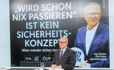 20250317 Die OeVP Wien praesentiert die ersten Wahlplakate fuer die Gemeinderatswahl 2025-stock-foto