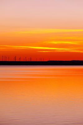 Abendrot ueber dem Lausitzer Seenland-stock-foto