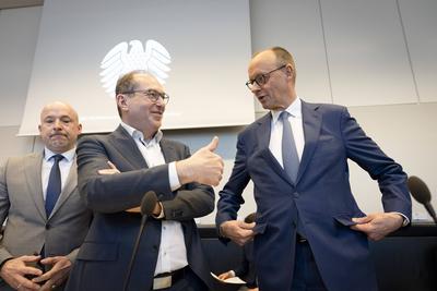 CDU/CSU, Friedrich Merz, Alexander Dobrindt, Alexander Hoffmann-stock-photo