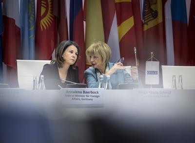 Side Event zum Thema Klimawandel und Sicherheit in Bergregionen - Annalena Baerbock (Buendnis 90/Die Gruenen), Bundesaus-stock-foto