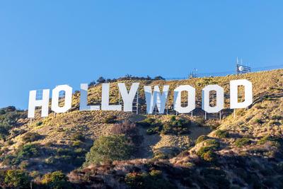 Hollywood Sign Zeichen am Mount Lee in Los Angeles in den USA-stock-foto