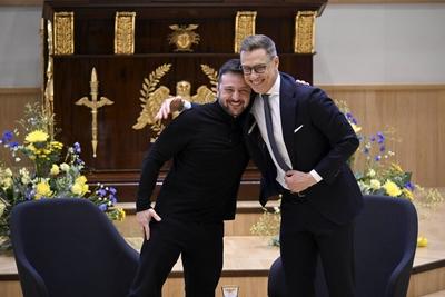 Ukrainian President Volodymyr Zelensky in Finland-stock-photo