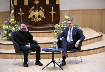 Ukrainian President Volodymyr Zelensky in Finland-stock-photo