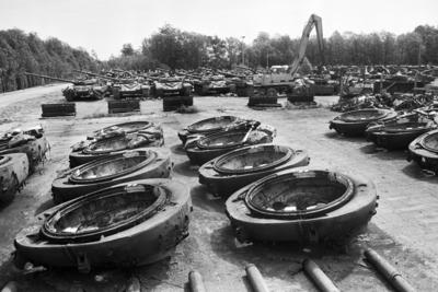 Zerstoerung der letzten Kampfpanzer-stock-photo