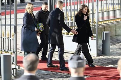 Ukrainian President Volodymyr Zelensky in Finland-stock-foto