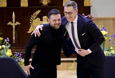 Ukrainian President Volodymyr Zelensky in Finland-stock-photo