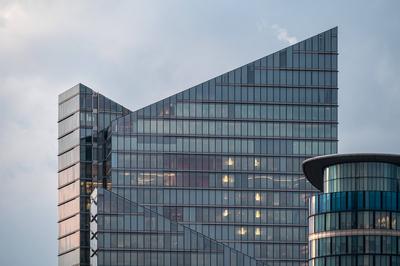 Detail of the Belfius banking otwer, Saint Josse, Brussels, Belgium, Thursday 13 March 2025-stock-photo