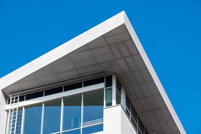 The Group S and family allowance governmental organisations headquarters. Abstract patterns and geometric shapes, Brusse-stock-foto