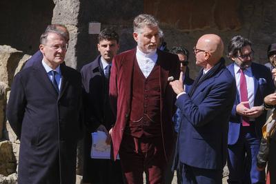 Ercolano ruins, reopened House of the Tuscanic Colonnade and the House of the Wooden Sacellum-stock-photo