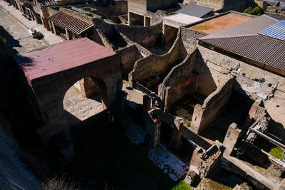 News - Ercolano ruins, reopened House of the Tuscanic Colonnade and the House of the Wooden Sacellum-stock-photo