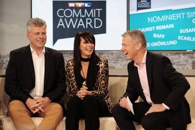 RTL COM MIT Award 2015 Prof Christian Hoeppner Jury Nena Saengerin Peter Kloeppel RTL Nachrich-stock-foto