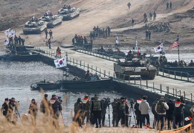US and South Korea military exercises in South Korea-stock-foto