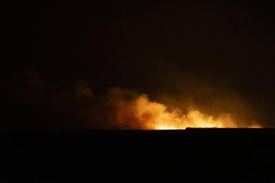 St Columb Major Fire-stock-photo