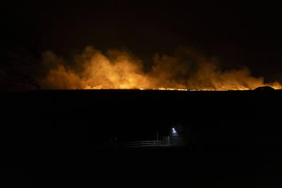 St Columb Major Fire-stock-photo