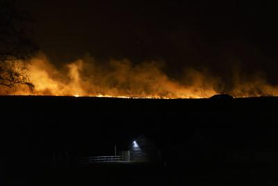 St Columb Major Fire-stock-photo