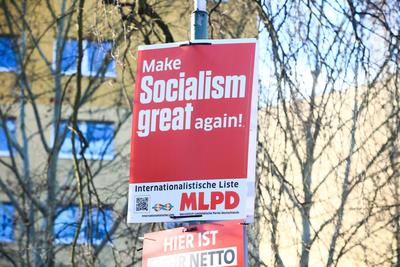 Wahlplakate in Potsdam-stock-foto