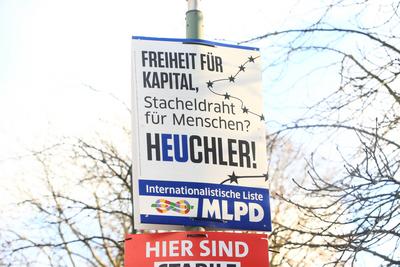 Wahlplakate in Potsdam-stock-foto
