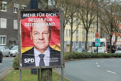 14.01.2025 Dortmund, Die Parteien haben ihre Plakataktionen begonnen. Plakate der SPD, CDU, FDP, Die Gr?nen, Volt und ML-stock-foto
