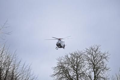 Pr?sentation neuer Polizeihubschrauber-stock-foto