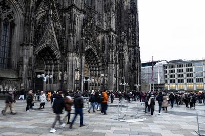 Vorbereitung zum Silvester in K?ln, Innenstadt-stock-foto