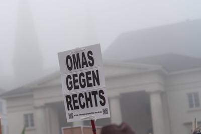 Demonstration gegen Rechtsextremismus und f?r Demokratie in Oldenburg, 01.02.2025-stock-foto
