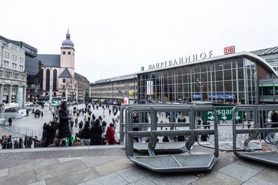 Vorbereitung zum Silvester in K?ln, Innenstadt-stock-foto